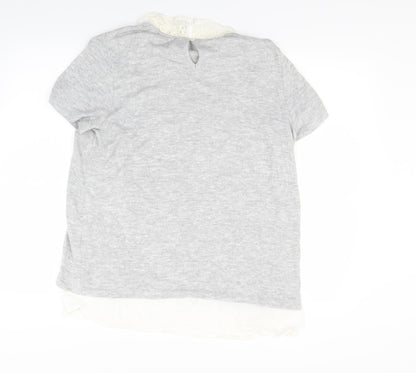 Tu Womens Grey  Knit Pullover Jumper Size 14