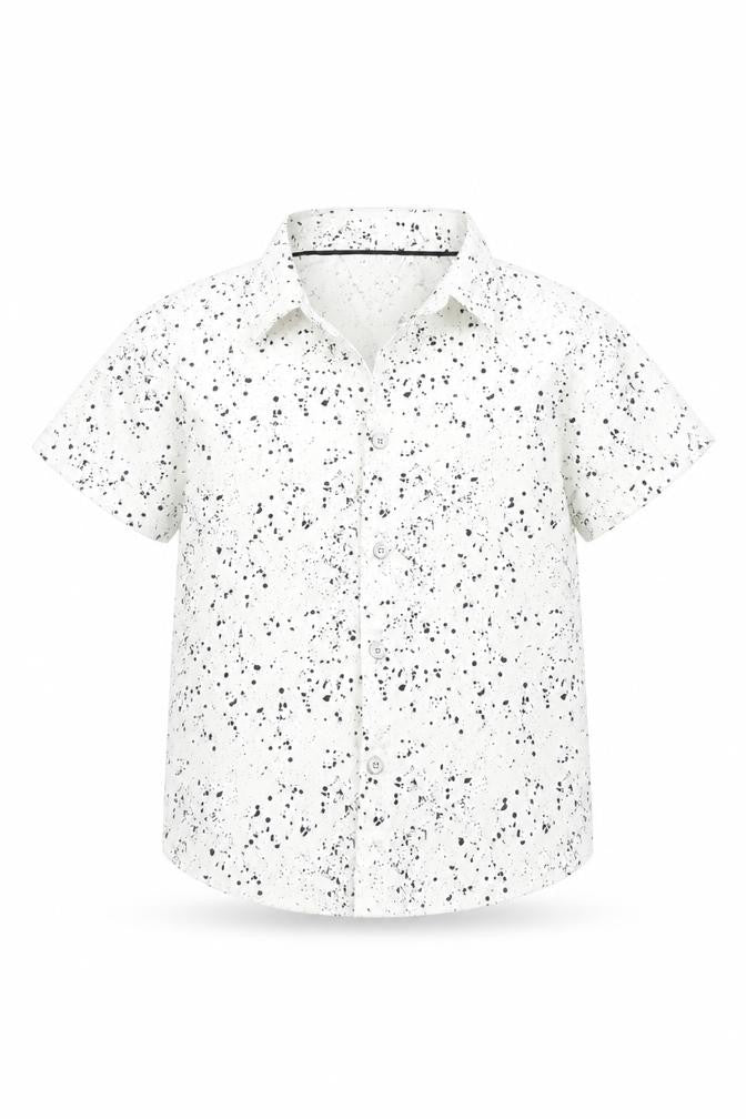 Primark Boys White Polka Dot  Basic Button-Up Size 4 Years
