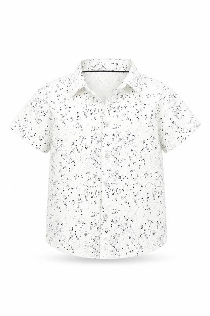 Primark Boys White Polka Dot  Basic Button-Up Size 4 Years