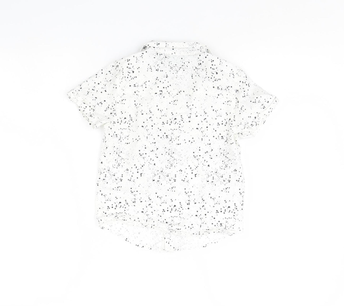 Primark Boys White Polka Dot  Basic Button-Up Size 4 Years