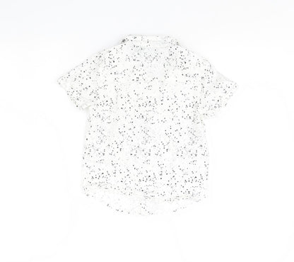 Primark Boys White Polka Dot  Basic Button-Up Size 4 Years