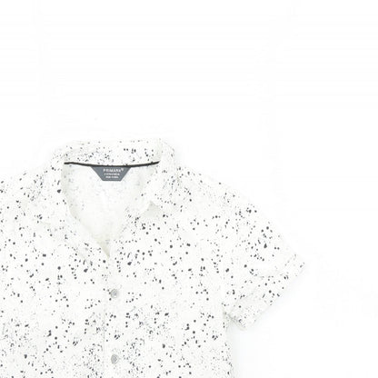 Primark Boys White Polka Dot  Basic Button-Up Size 4 Years