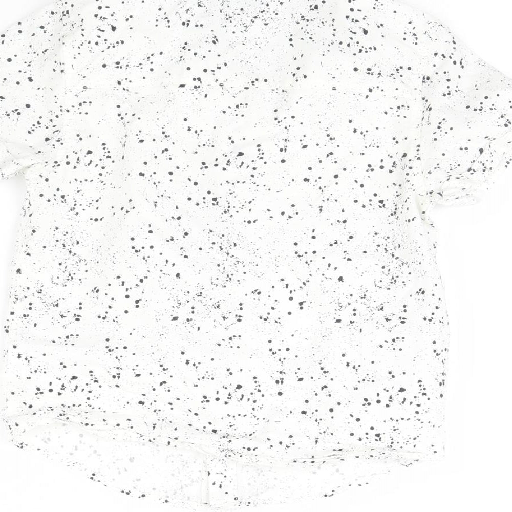 Primark Boys White Polka Dot  Basic Button-Up Size 4 Years