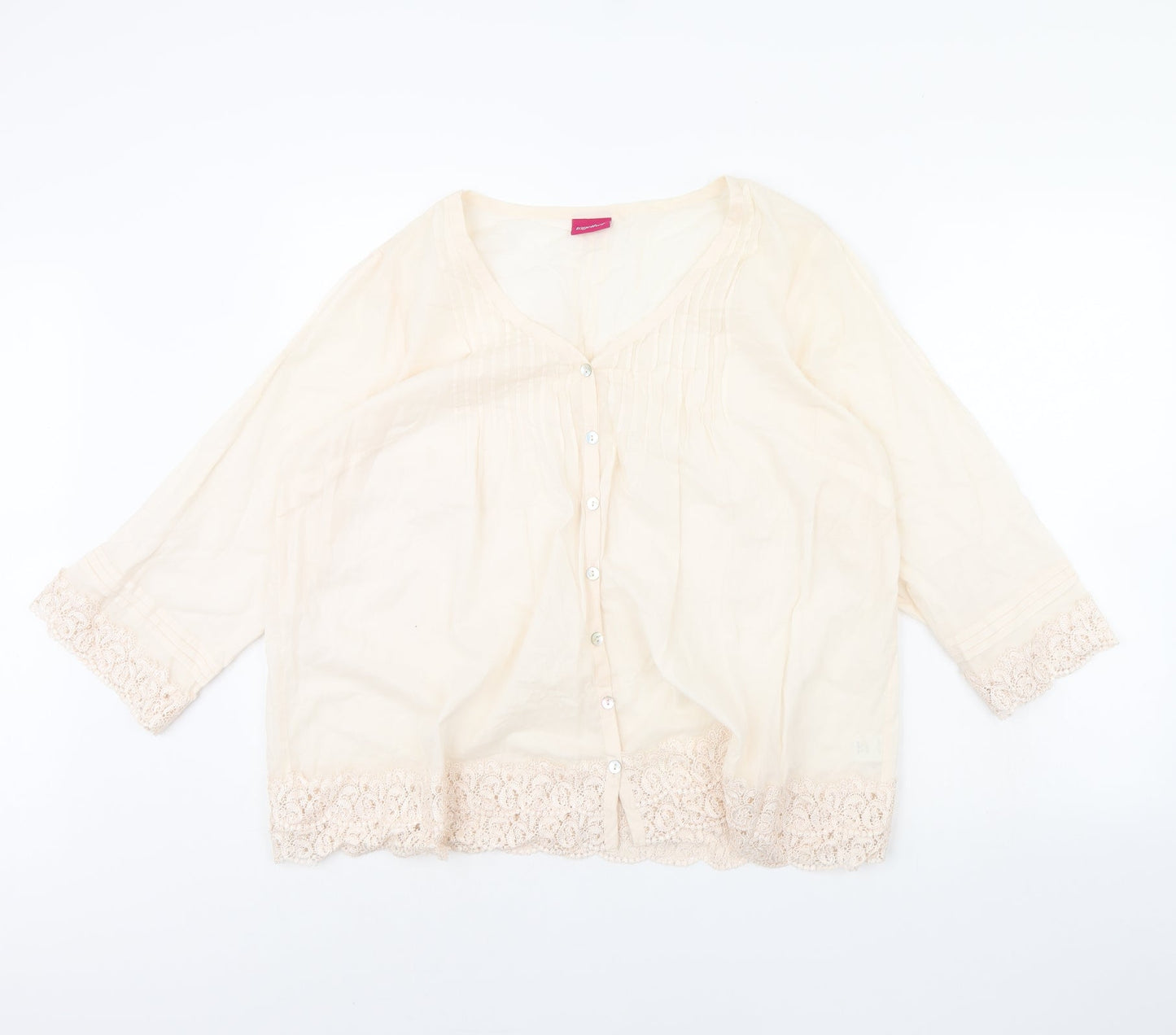 Together Womens Pink   Basic Button-Up Size 16