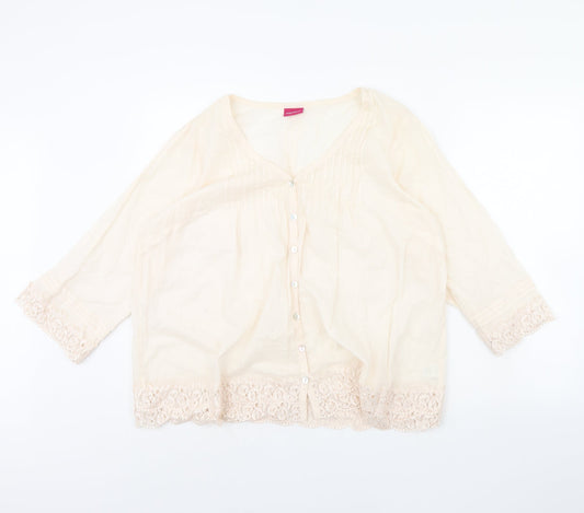 Together Womens Pink   Basic Button-Up Size 16