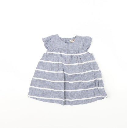 Additional front view of Batela girls’ blue striped basic blouse, size 2, years