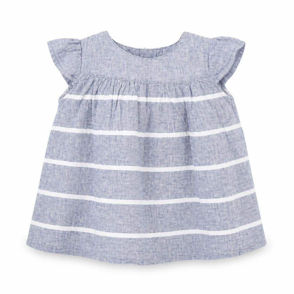 Batela Girls Blue Striped  Basic Blouse Size 2 Years