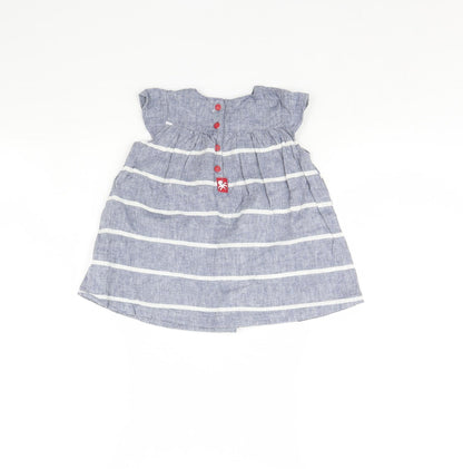 Back view of Batela girls’ blue striped basic blouse, size 2, years