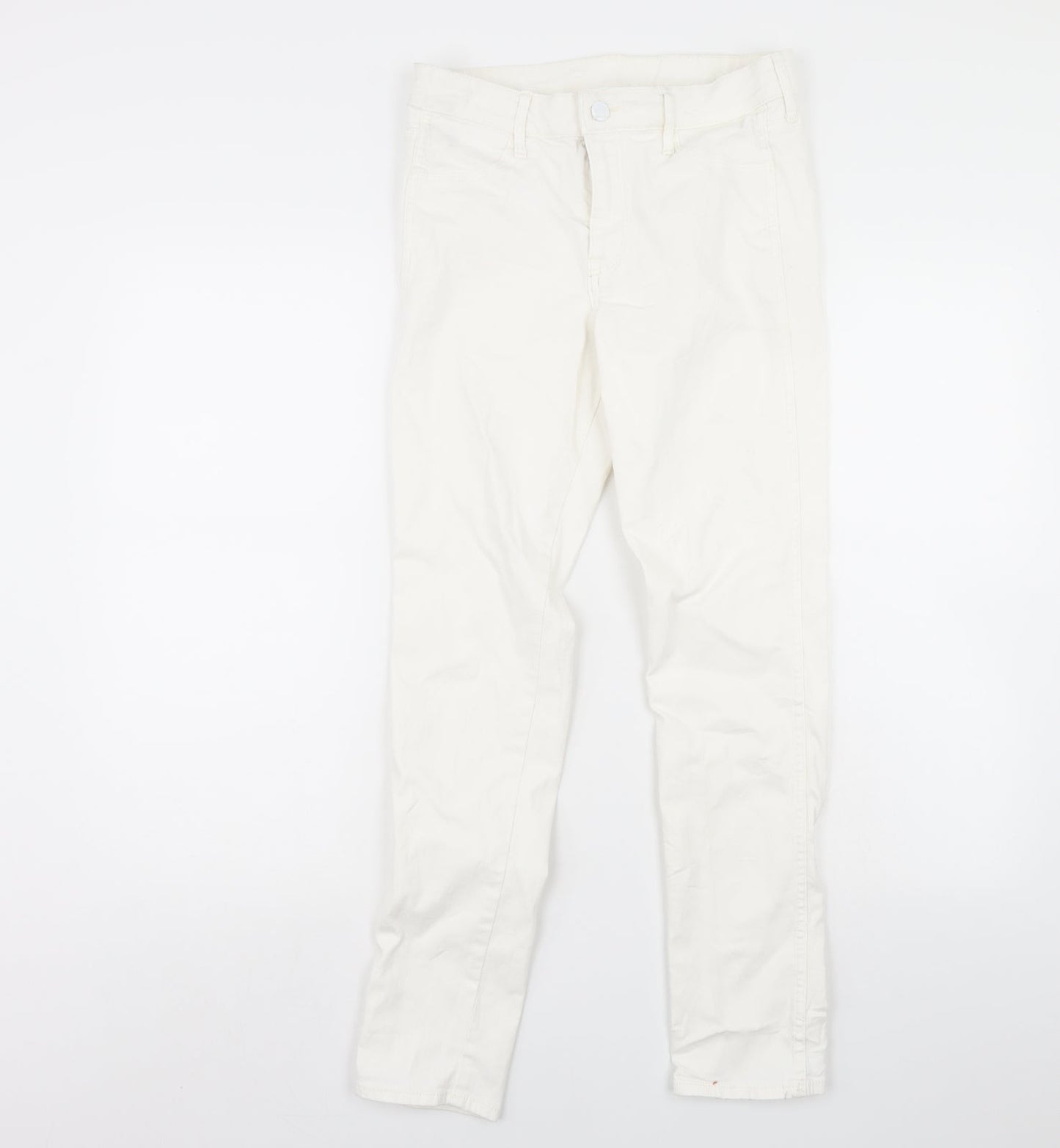 Preworn Womens White  Denim Skinny Jeans Size 30 in L29 in