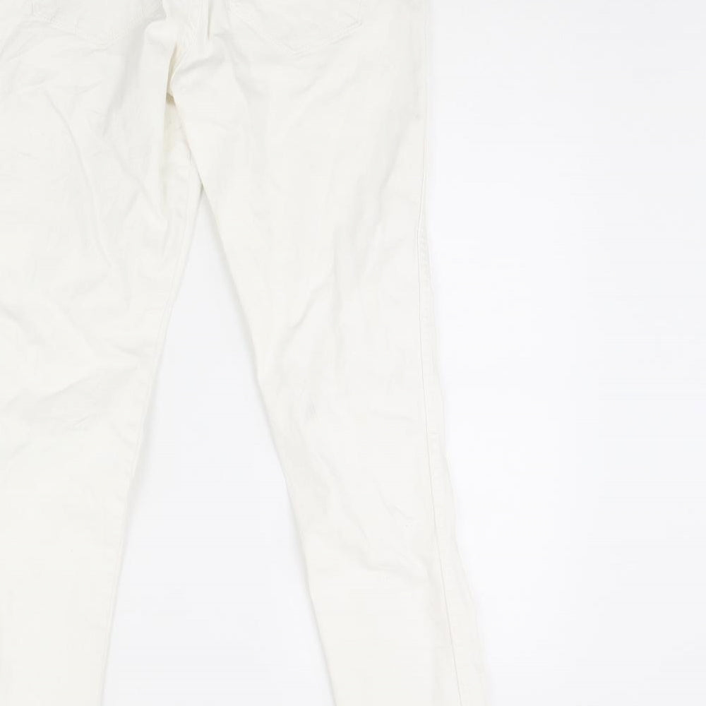 Preworn Womens White  Denim Skinny Jeans Size 30 in L29 in