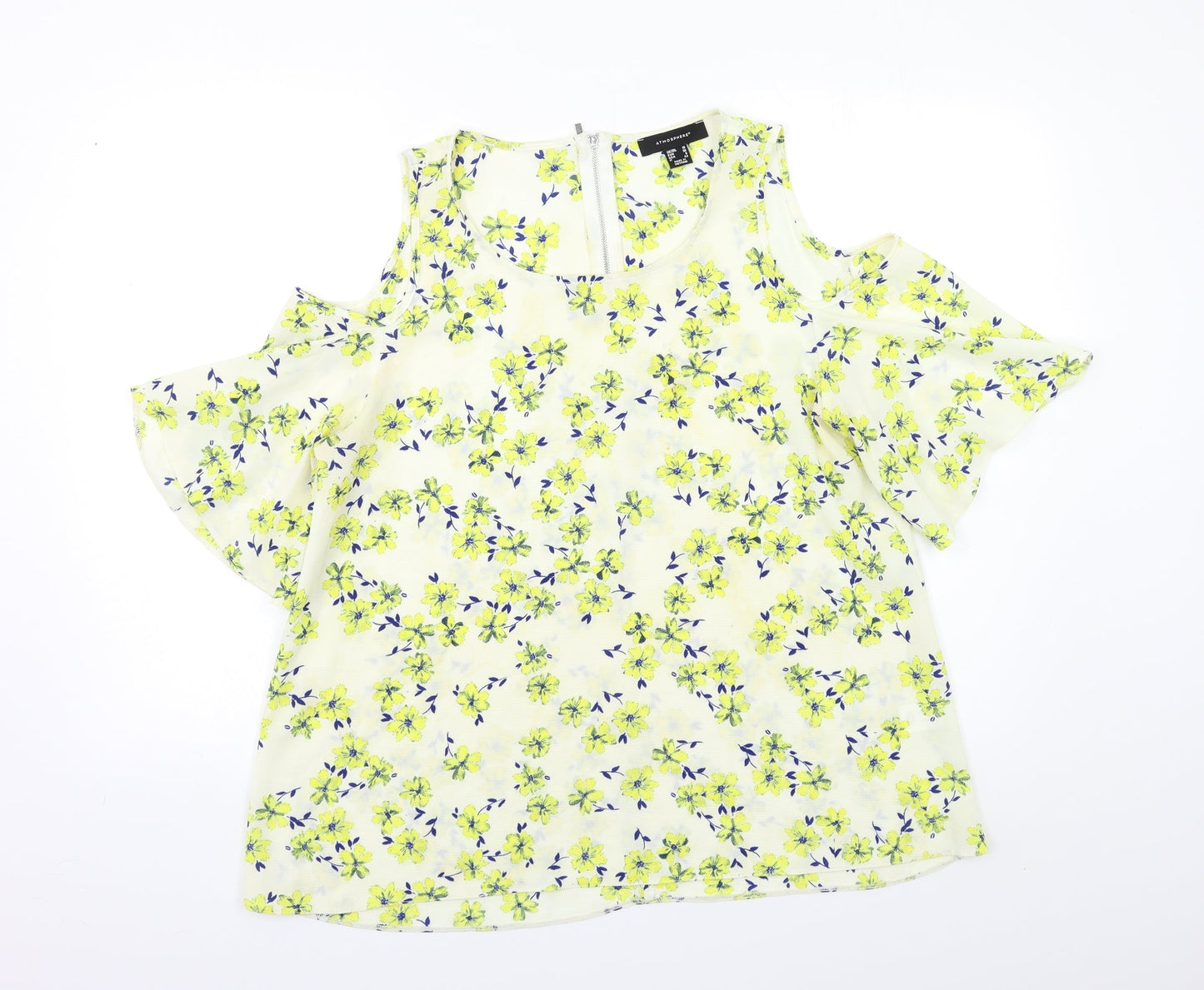 Atmosphere Womens Ivory Floral  Basic Blouse Size 10
