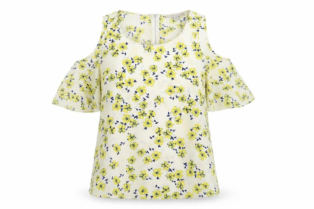 Atmosphere Womens Ivory Floral  Basic Blouse Size 10
