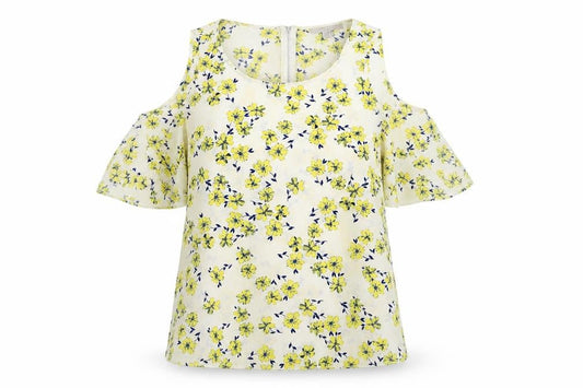 Atmosphere Womens Ivory Floral  Basic Blouse Size 10