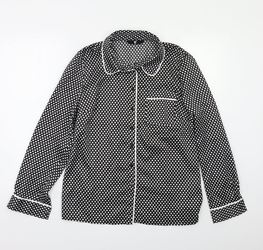 Very Womens Black Polka Dot  Basic Button-Up Size 12