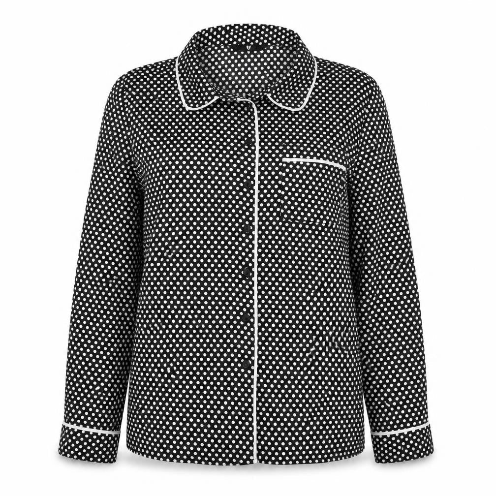 Very Womens Black Polka Dot  Basic Button-Up Size 12
