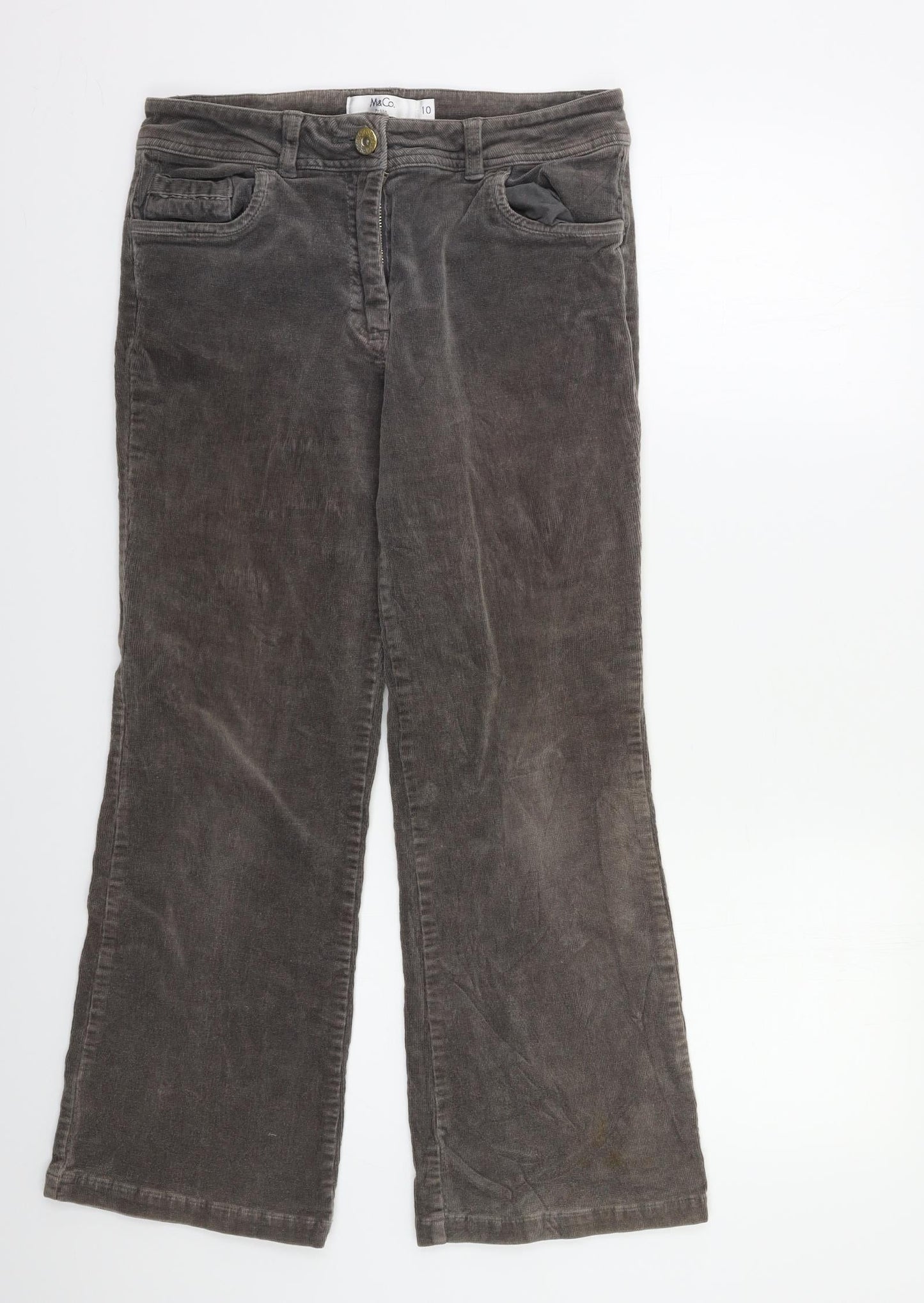M&Co Womens Grey   Trousers  Size 10 L25 in