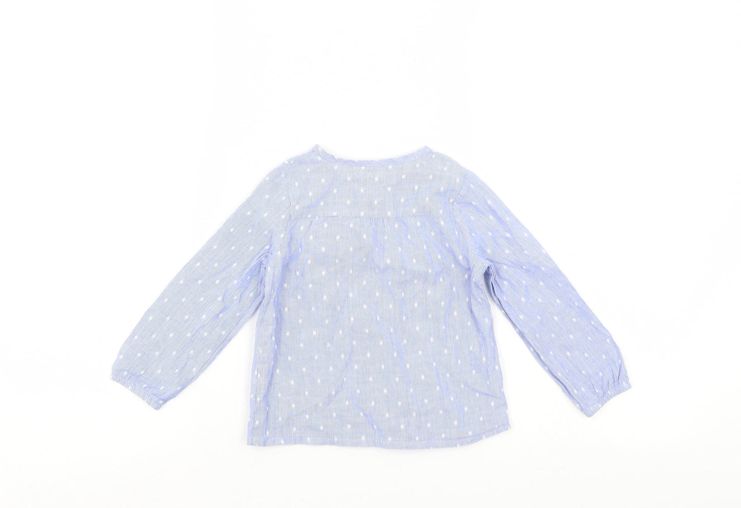 Pep & Co Girls Blue Polka Dot  Basic Button-Up Size 18-24 Months