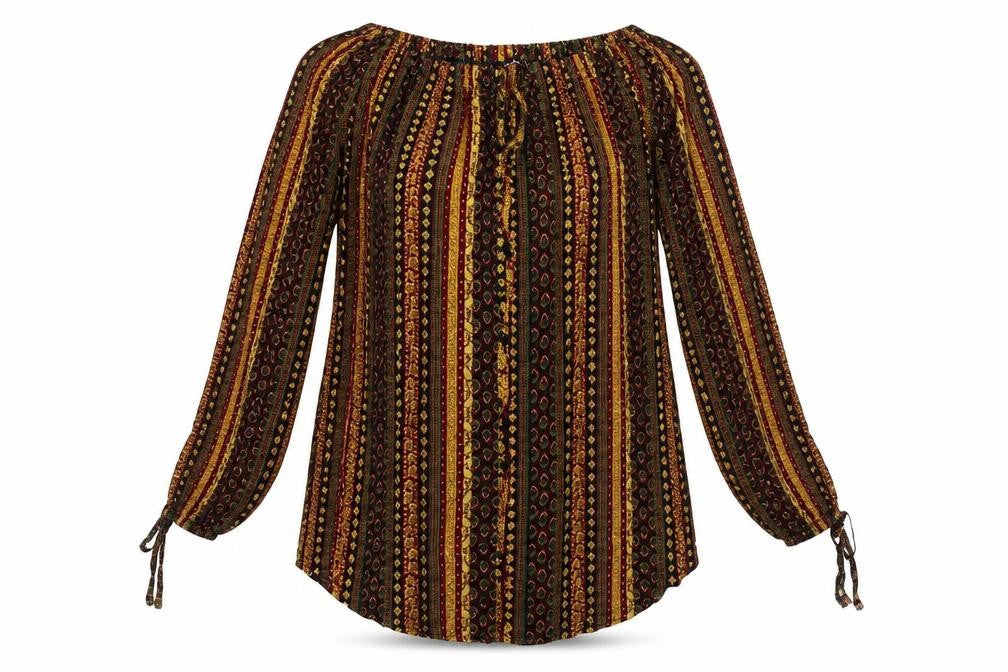 Boohoo Womens Orange Striped  Basic Button-Up Size S