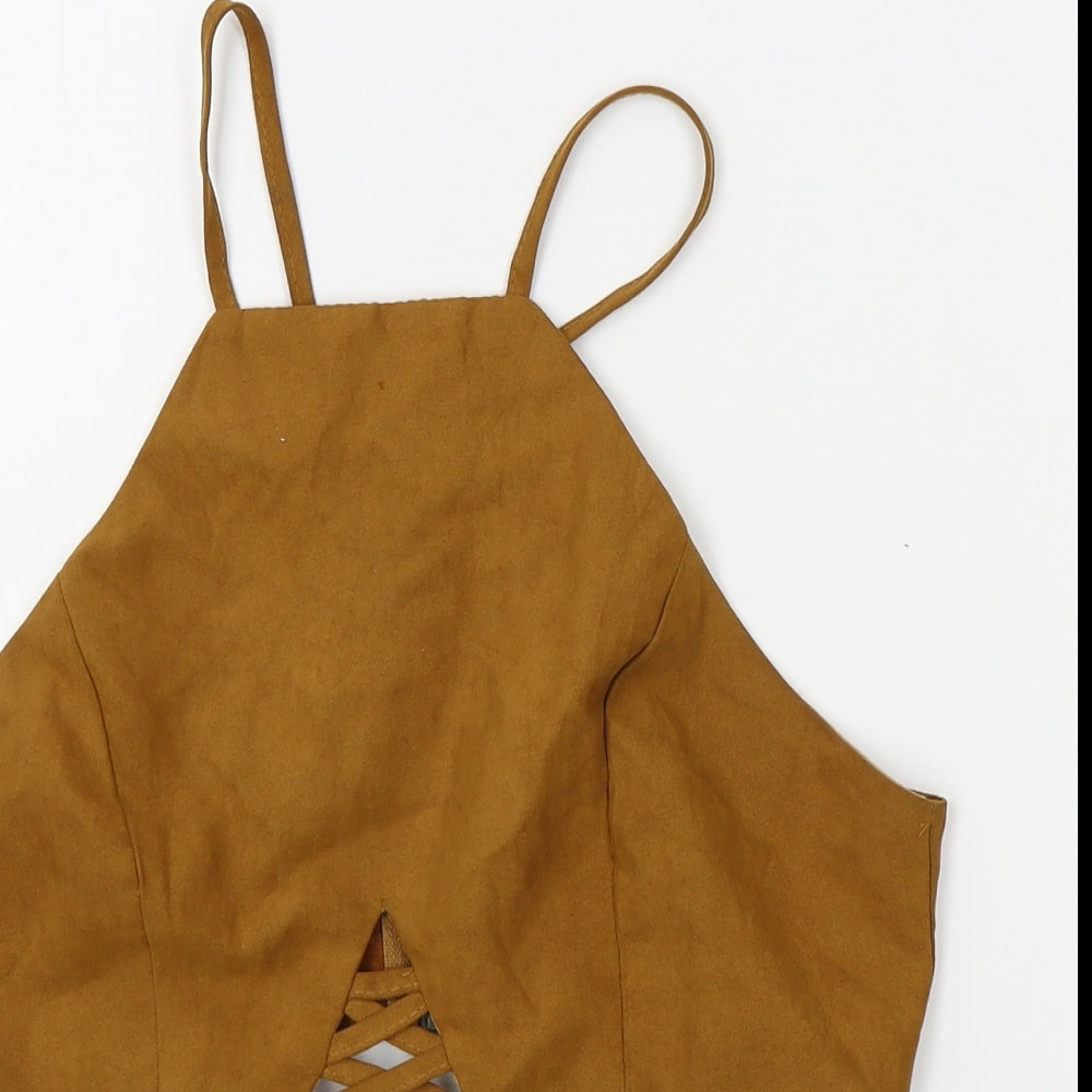 Preworn Womens Gold   Cropped Tank Size M
