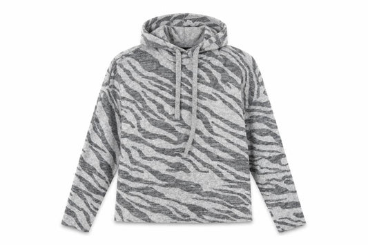 New Look Womens Grey Striped  Pullover Hoodie Size M
