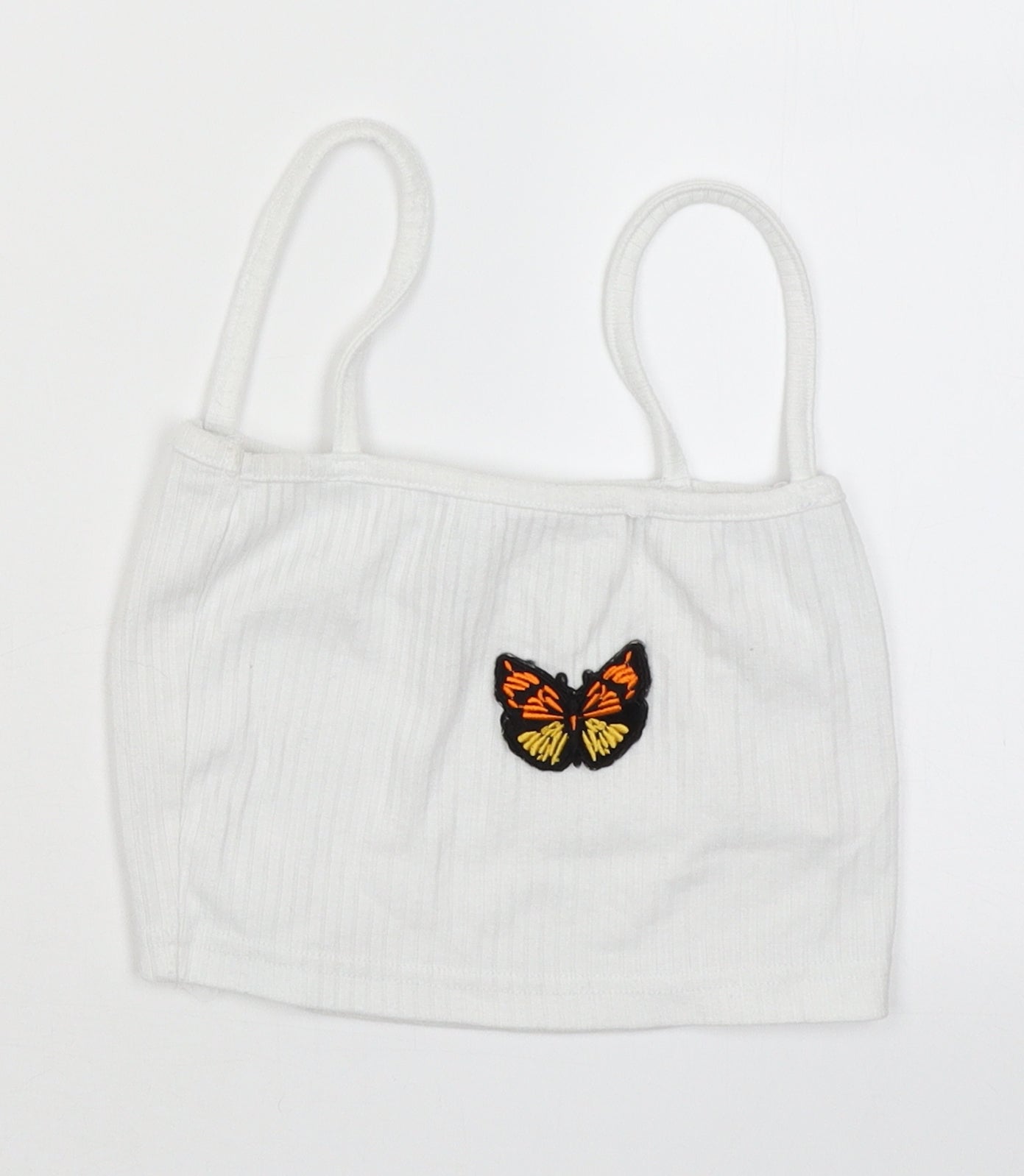 Missguided Womens White   Camisole Blouse Size 10  - BUTTERFLY