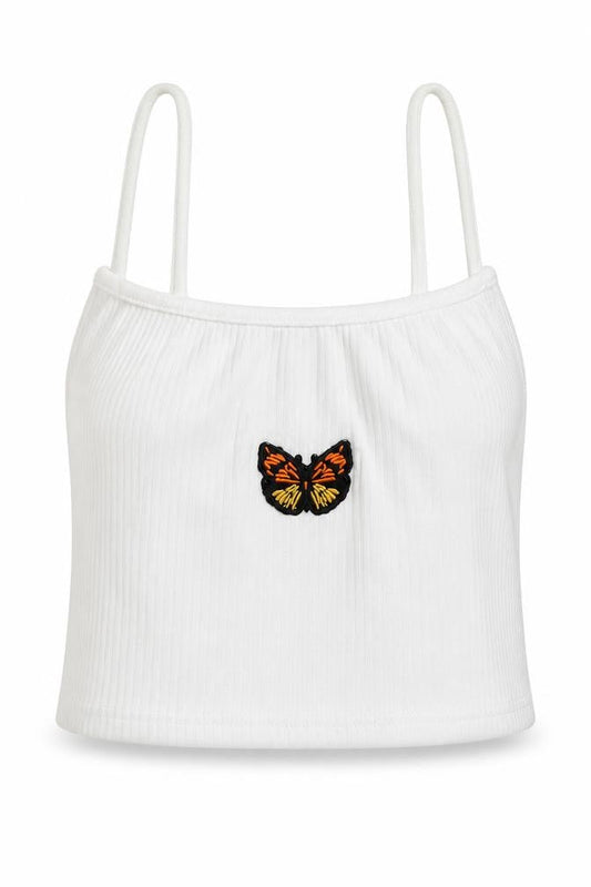 Missguided Womens White   Camisole Blouse Size 10  - BUTTERFLY