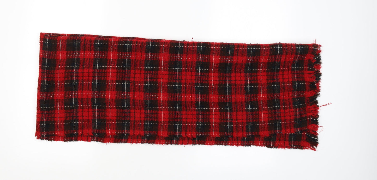 Preworn Womens Red Check   Scarf