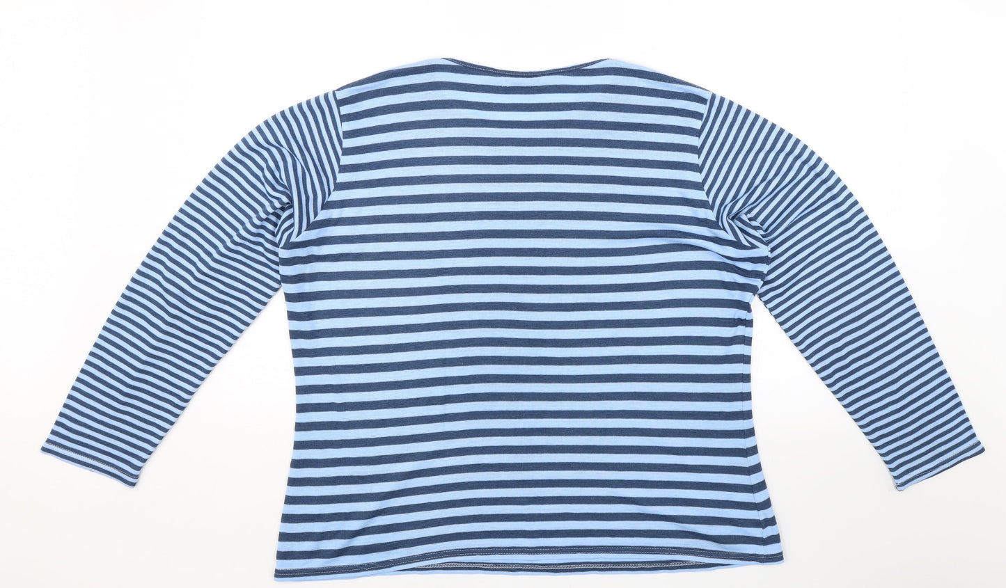 Inspire Womens Blue Striped  Pullover Jumper Size 18