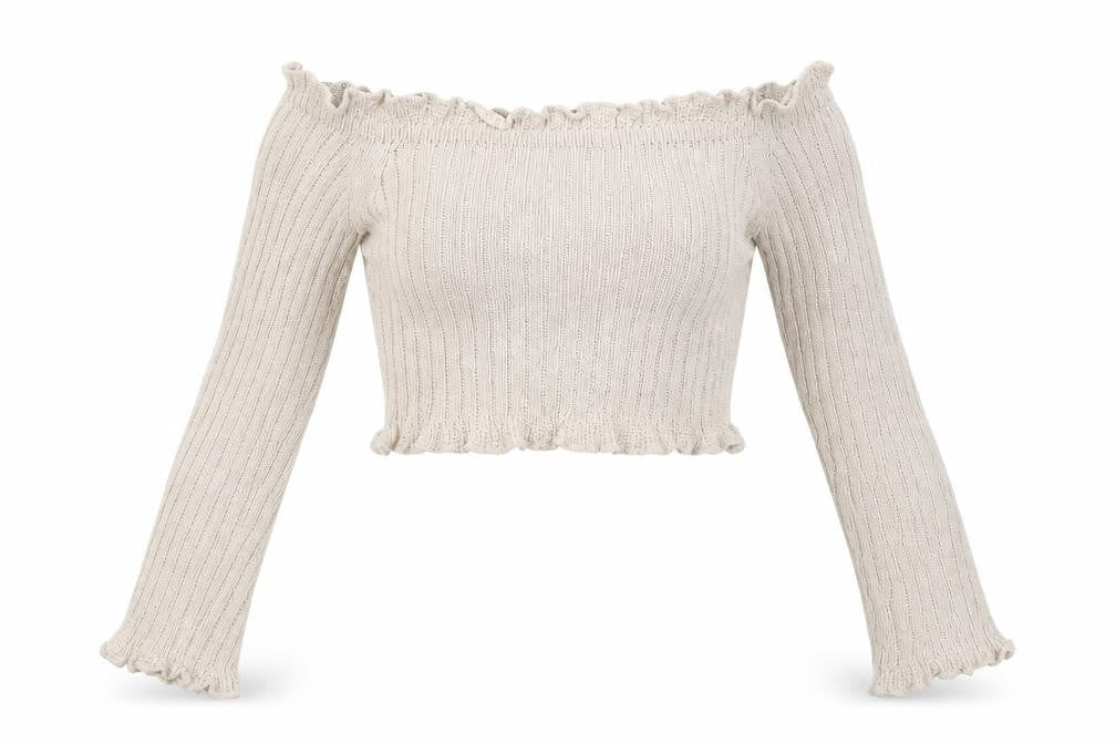 Prague Womens Beige   Cropped Blouse Size S
