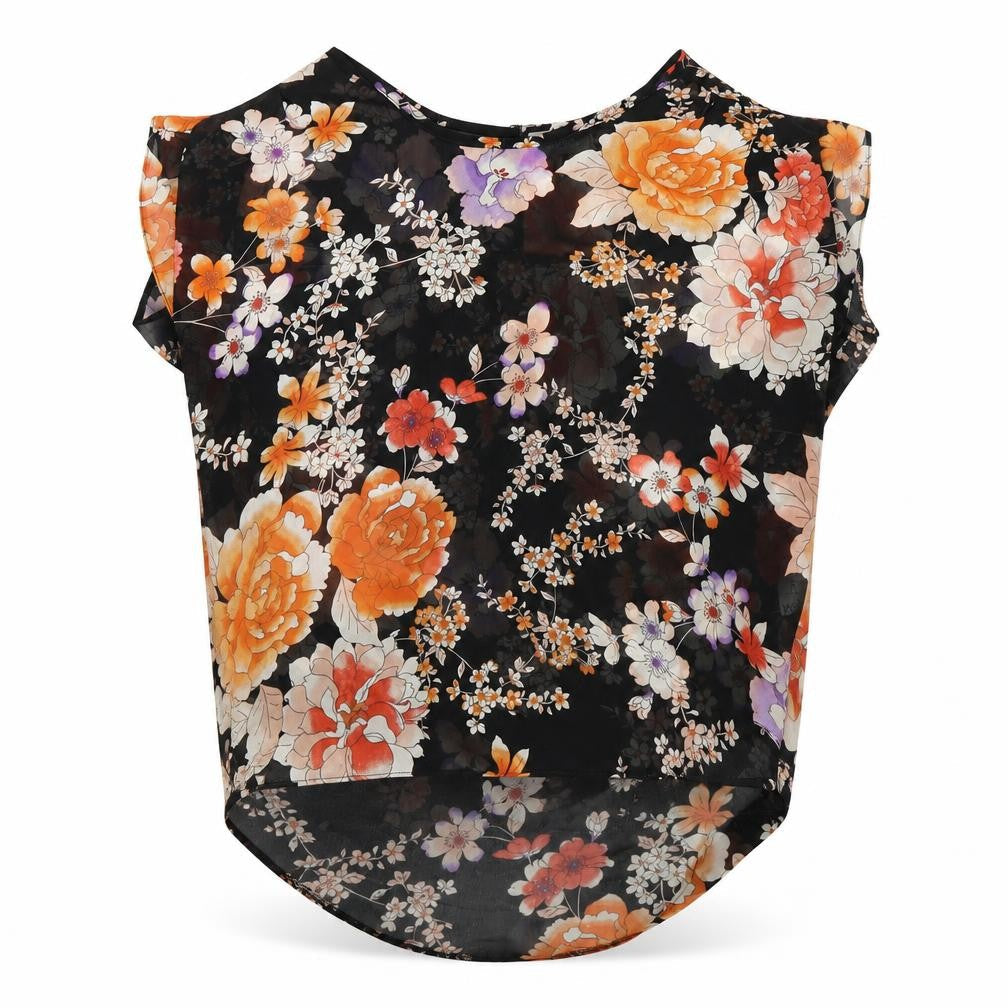 Wallis Womens Black Floral  Basic Blouse Size S