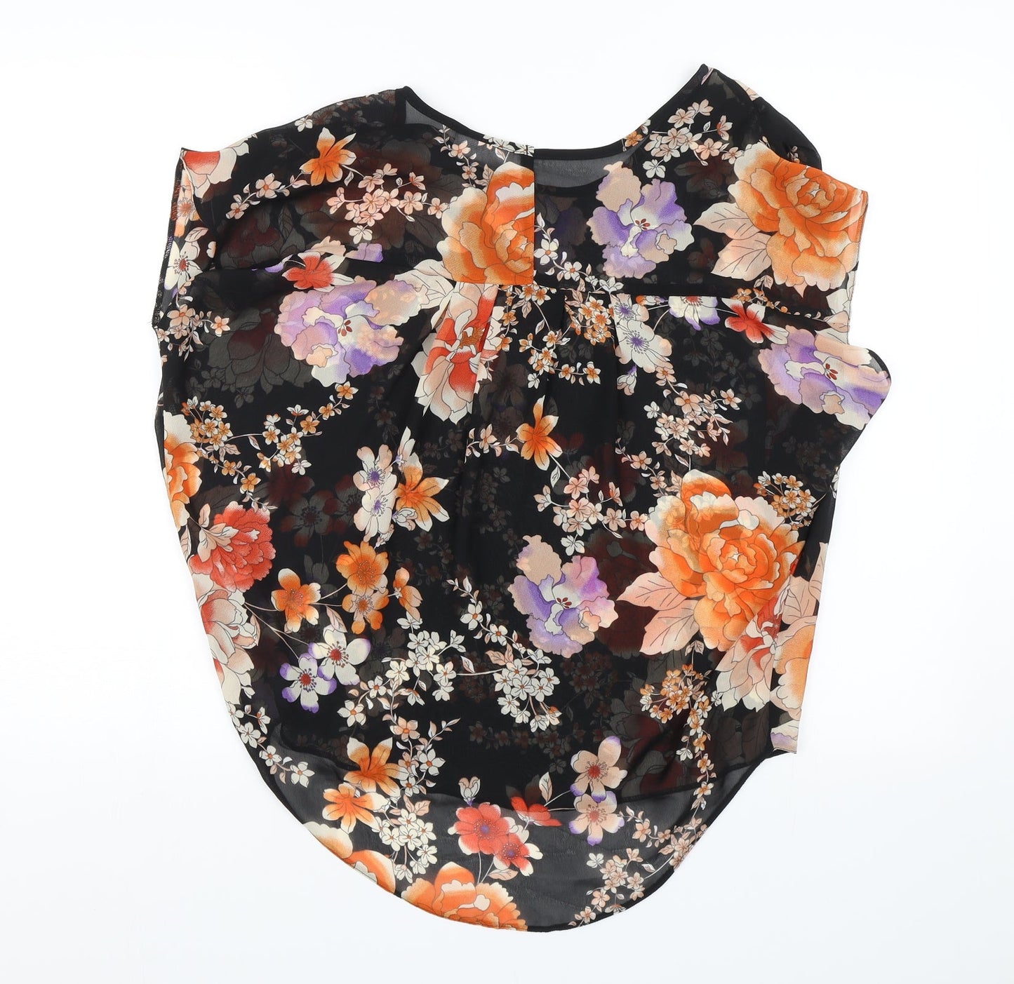 Wallis Womens Black Floral  Basic Blouse Size S