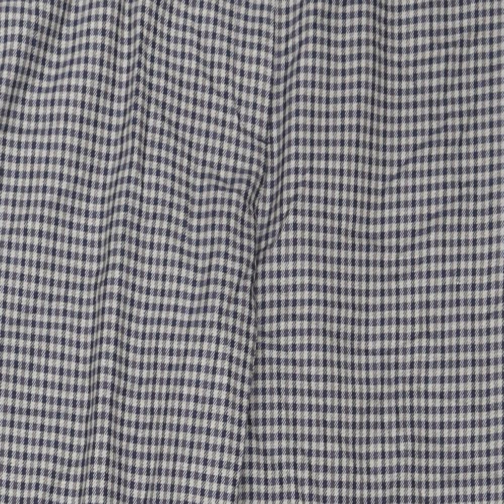 M&S Womens Grey Plaid  Trousers  Size 14 L22 in