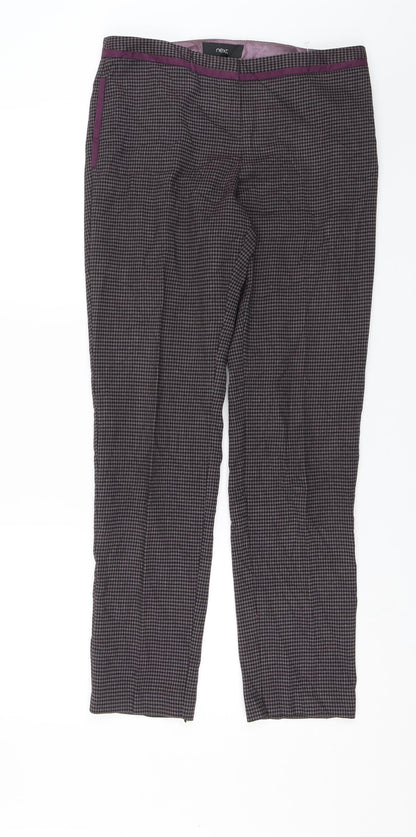 Next Womens Purple Check  Trousers  Size 8 L28 in