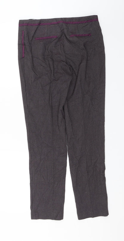 Next Womens Purple Check  Trousers  Size 8 L28 in