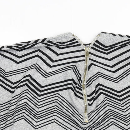Quis Womens Grey Geometric   Blouse Size 16