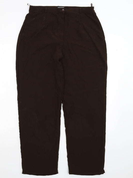Kirgozler Womens Brown   Trousers  Size 46 L31 in
