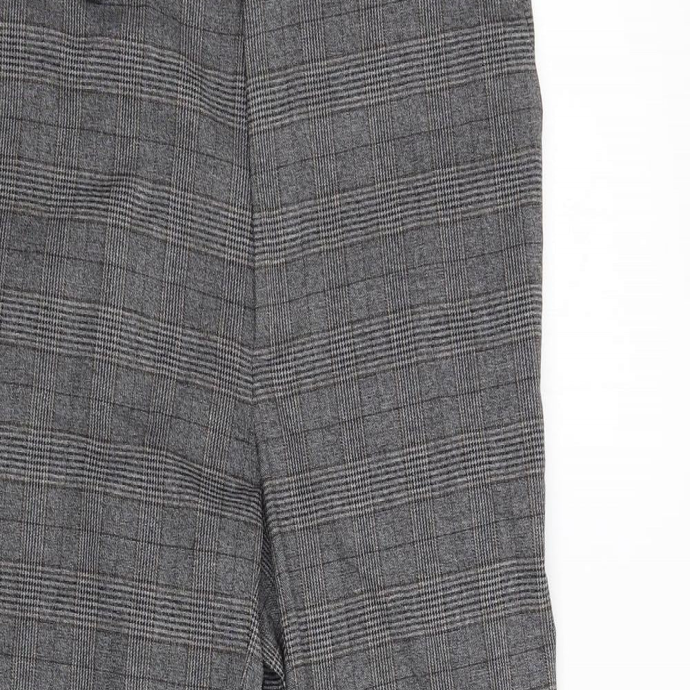 M&S Womens Grey Check  Trousers  Size 32 L30 in