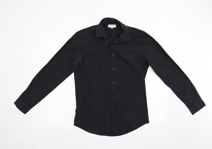Additional front view of Taylor & Wright men’s black button-up, size 15