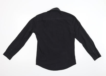 Back view of Taylor & Wright men’s black button-up, size 15