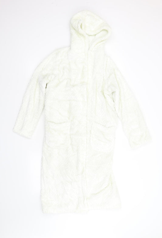 m&s Girls White  Fleece  Gown Size 11-12 Years