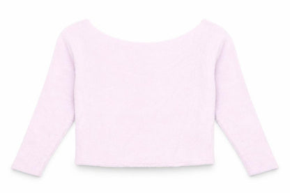 Front view of ASOS women’s pink fleece jumper, size UK 10
