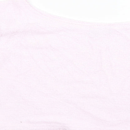 Brand and care label for ASOS women’s pink fleece jumper, size UK 10