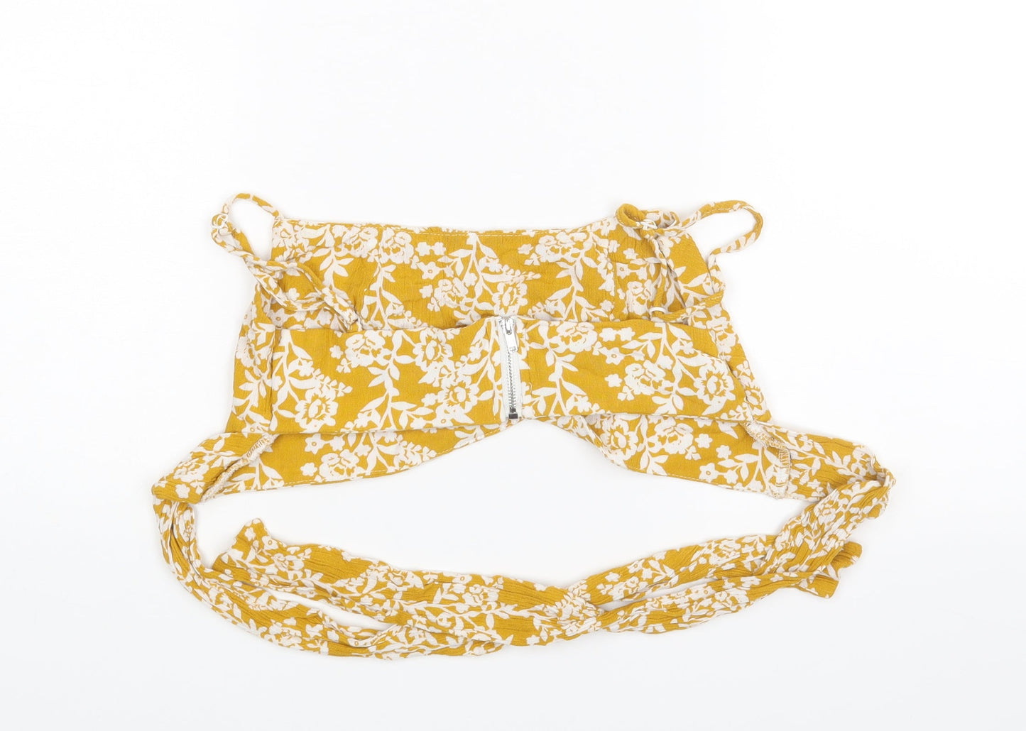 Sheine Womens Yellow Floral Rayon Basic Blouse Size 4