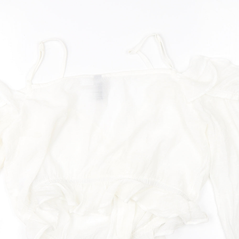 Divided Womens White   Basic Blouse Size 10
