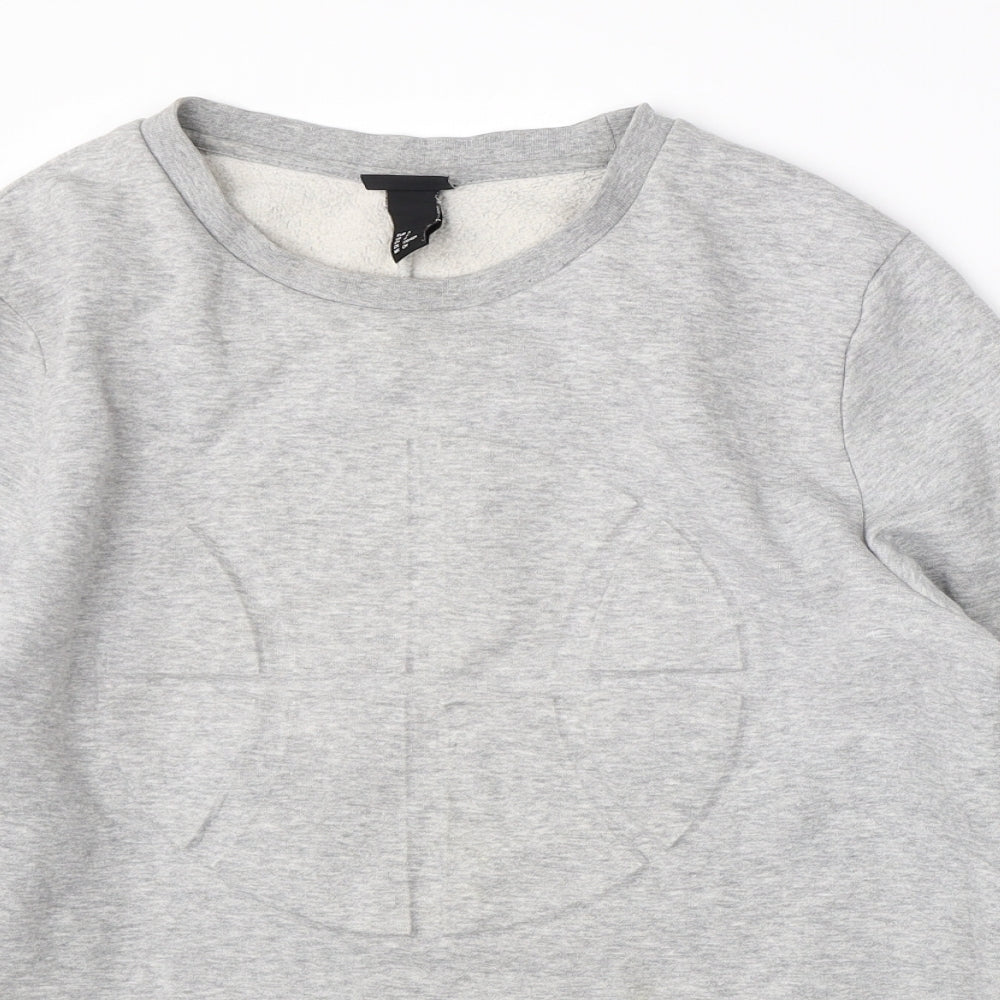 H&M Mens Grey   Pullover Sweatshirt Size S  - basketball