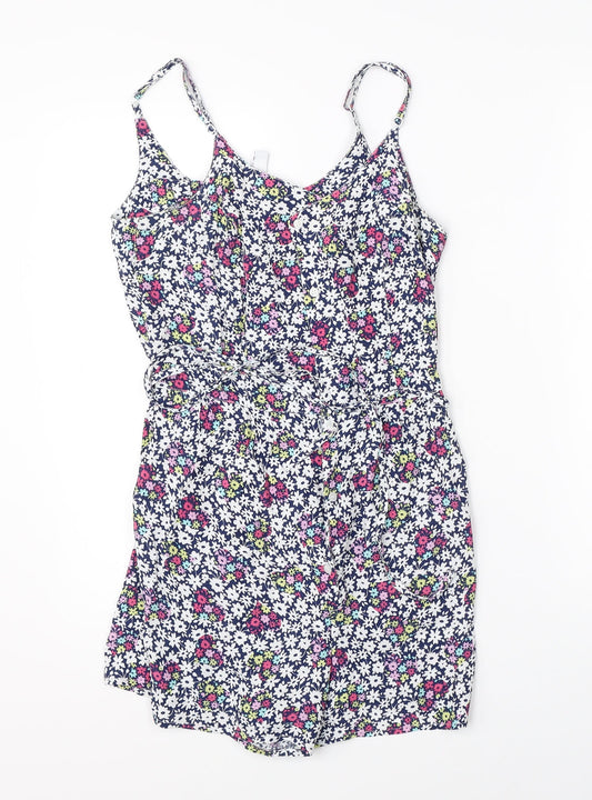 Henry Holland Womens White Floral  Playsuit One-Piece Size 8