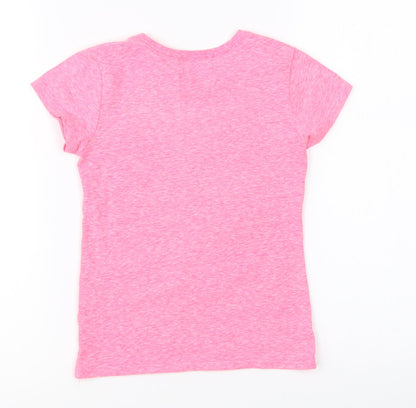 Back view of Place girls’ pink basic t-shirt, size 4, years