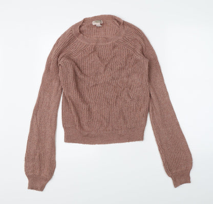 Preloved FOREVER 21 Womens Pink  Knit Pullover Jumper Size M - Front