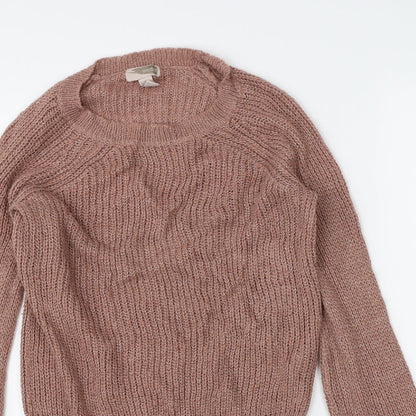 Preloved FOREVER 21 Womens Pink  Knit Pullover Jumper Size M - Detail