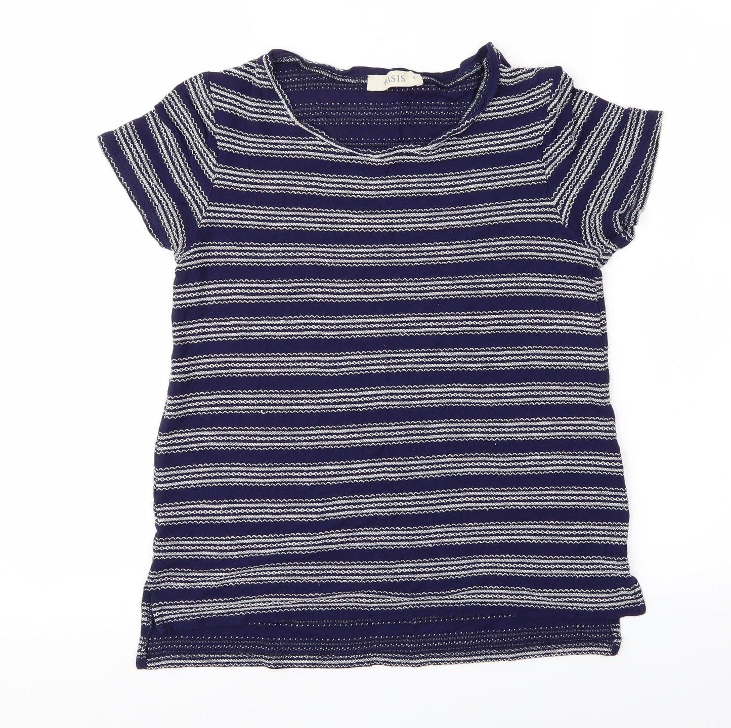 Oasis Womens Beige Striped  Basic Blouse Size S